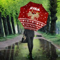 Syria Christmas Umbrella with Golden Eagle Emblem Christmas Camel Scene - Wonder Print Shop