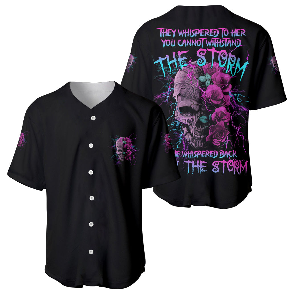 I Am The Storm Skull Rose Baseball Jersey - Wonder Print Shop