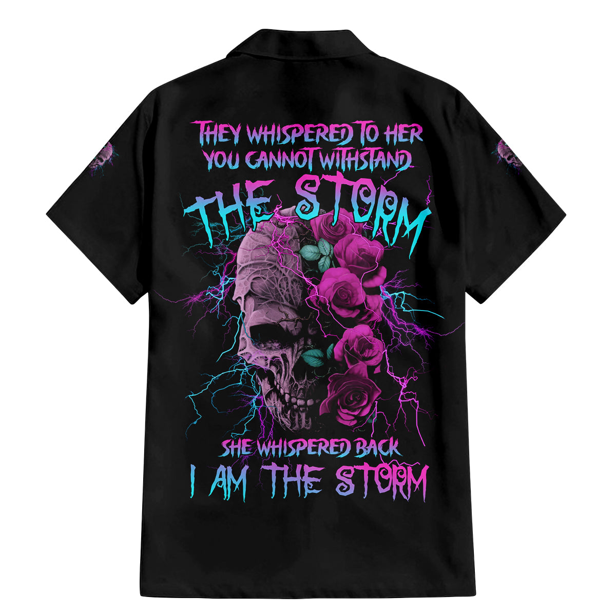 I Am The Storm Skull Rose Family Matching Mermaid Dress and Hawaiian Shirt - Wonder Print Shop