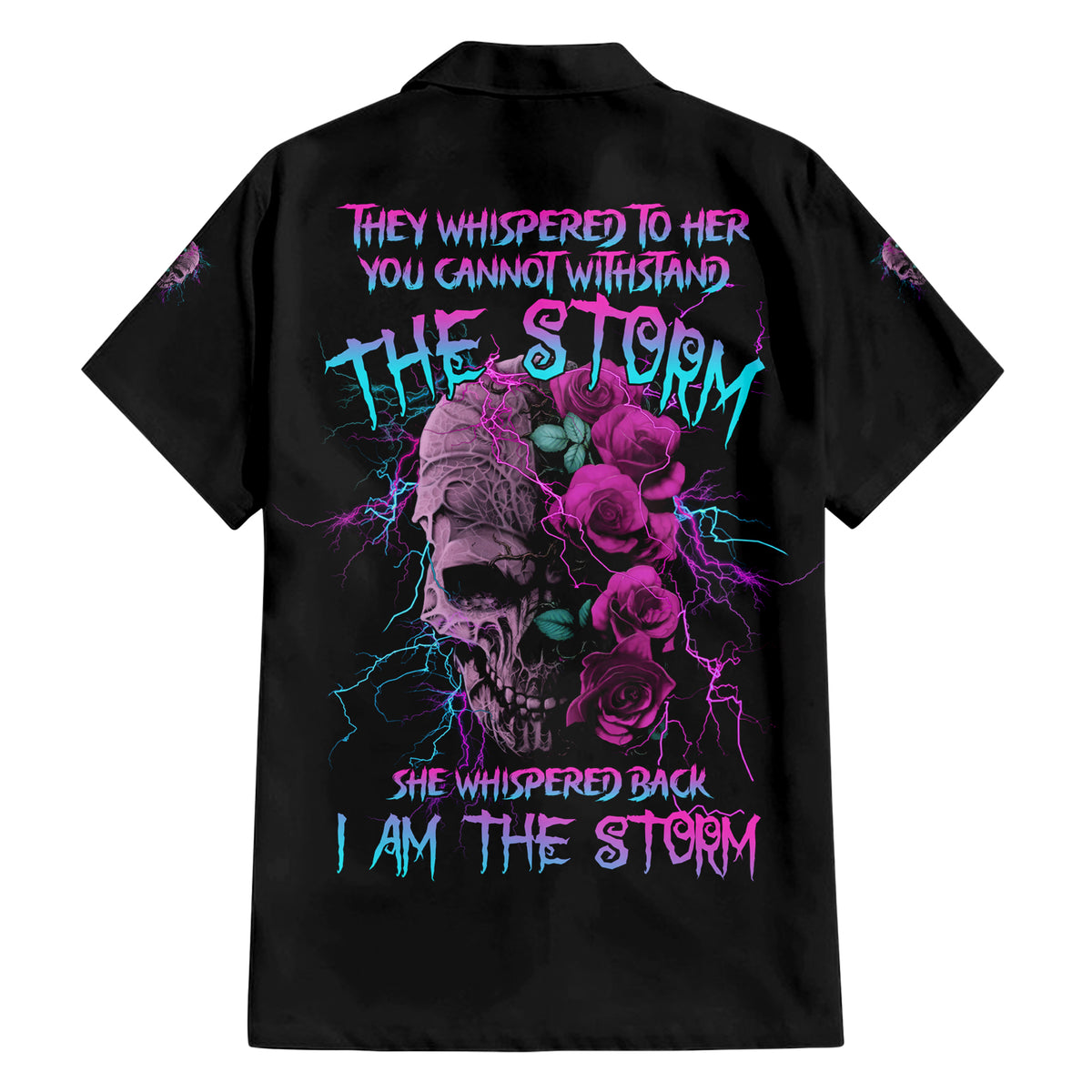 I Am The Storm Skull Rose Hawaiian Shirt - Wonder Print Shop