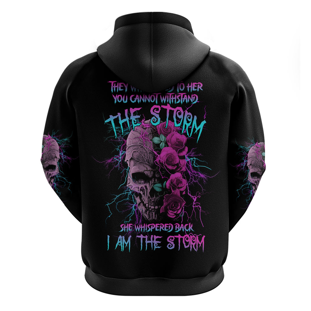 I Am The Storm Skull Rose Hoodie - Wonder Print Shop