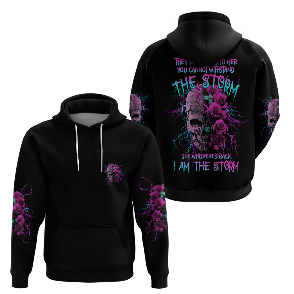 I Am The Storm Skull Rose Hoodie - Wonder Print Shop