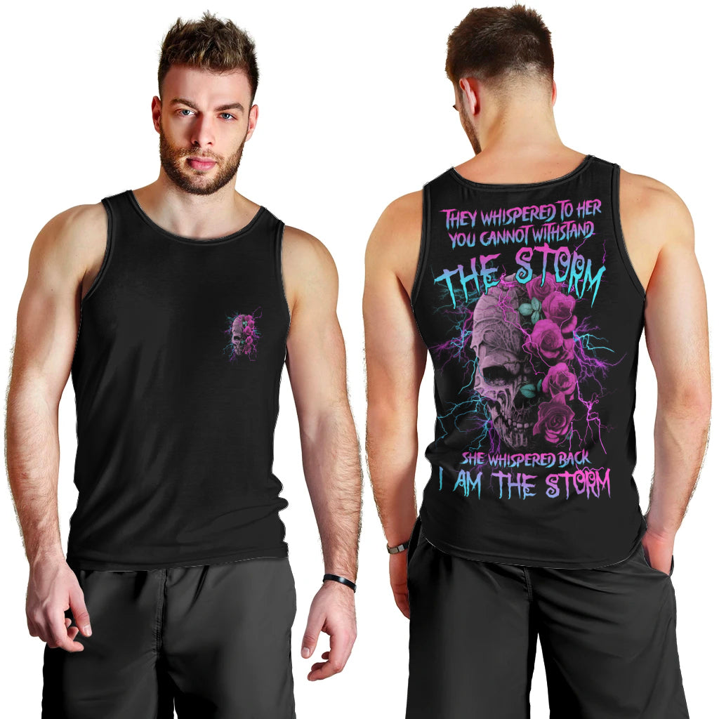 I Am The Storm Skull Rose Men Tank Top - Wonder Print Shop