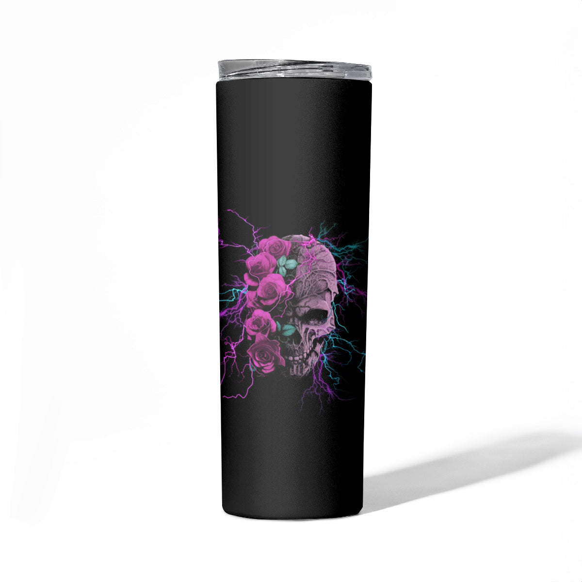 I Am The Storm Skull Rose Skinny Tumbler - Wonder Print Shop