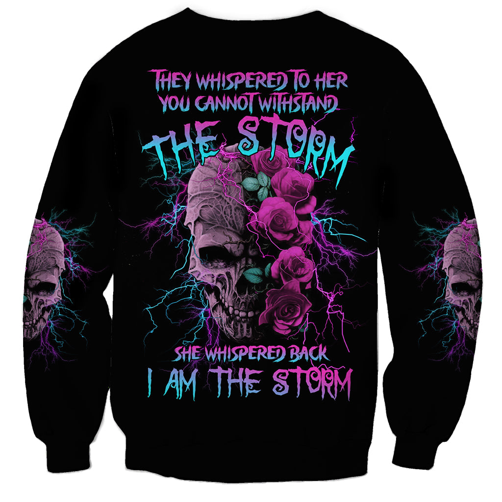 I Am The Storm Skull Rose Sweatshirt - Wonder Print Shop