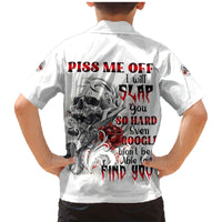 P Me Off Tattooed Skull Rose Family Matching Mermaid Dress and Hawaiian Shirt - Wonder Print Shop