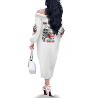 P Me Off Tattooed Skull Rose Family Matching Off Shoulder Long Sleeve Dress and Hawaiian Shirt - Wonder Print Shop