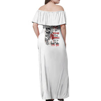 P Me Off Tattooed Skull Rose Family Matching Off Shoulder Maxi Dress and Hawaiian Shirt - Wonder Print Shop