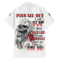 P Me Off Tattooed Skull Rose Family Matching Short Sleeve Bodycon Dress and Hawaiian Shirt - Wonder Print Shop