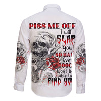 P Me Off Tattooed Skull Rose Family Matching Short Sleeve Bodycon Dress and Hawaiian Shirt - Wonder Print Shop
