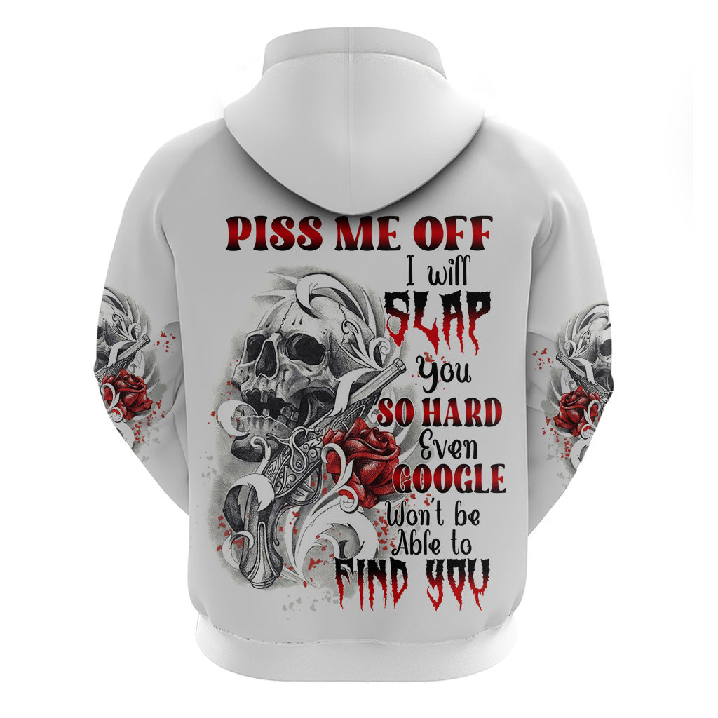 P Me Off Tattooed Skull Rose Hoodie - Wonder Print Shop