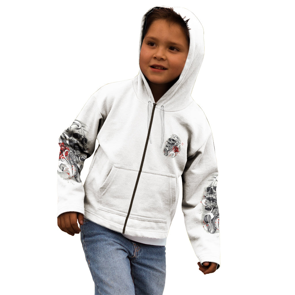 P Me Off Tattooed Skull Rose Kid Hoodie - Wonder Print Shop