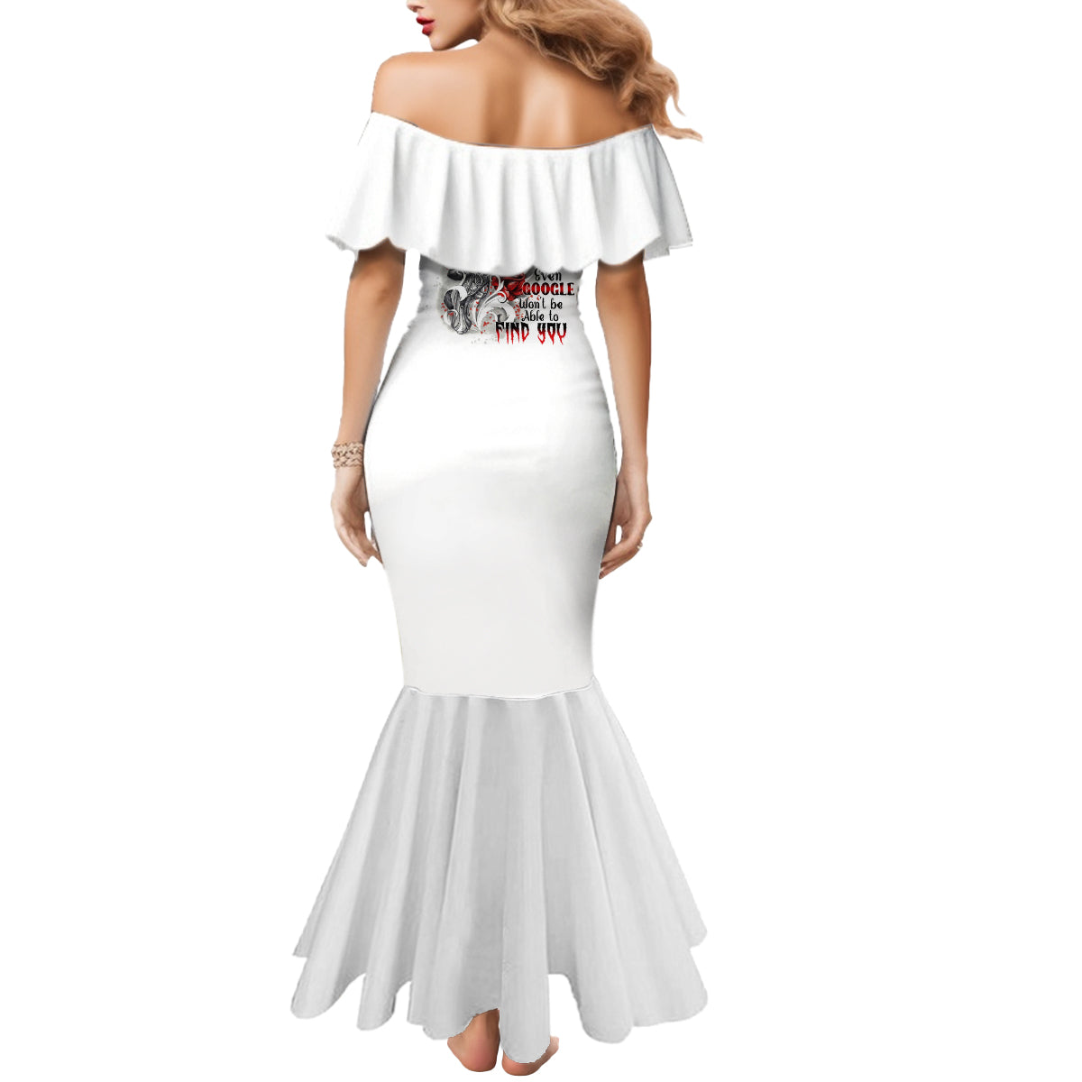 P Me Off Tattooed Skull Rose Mermaid Dress - Wonder Print Shop