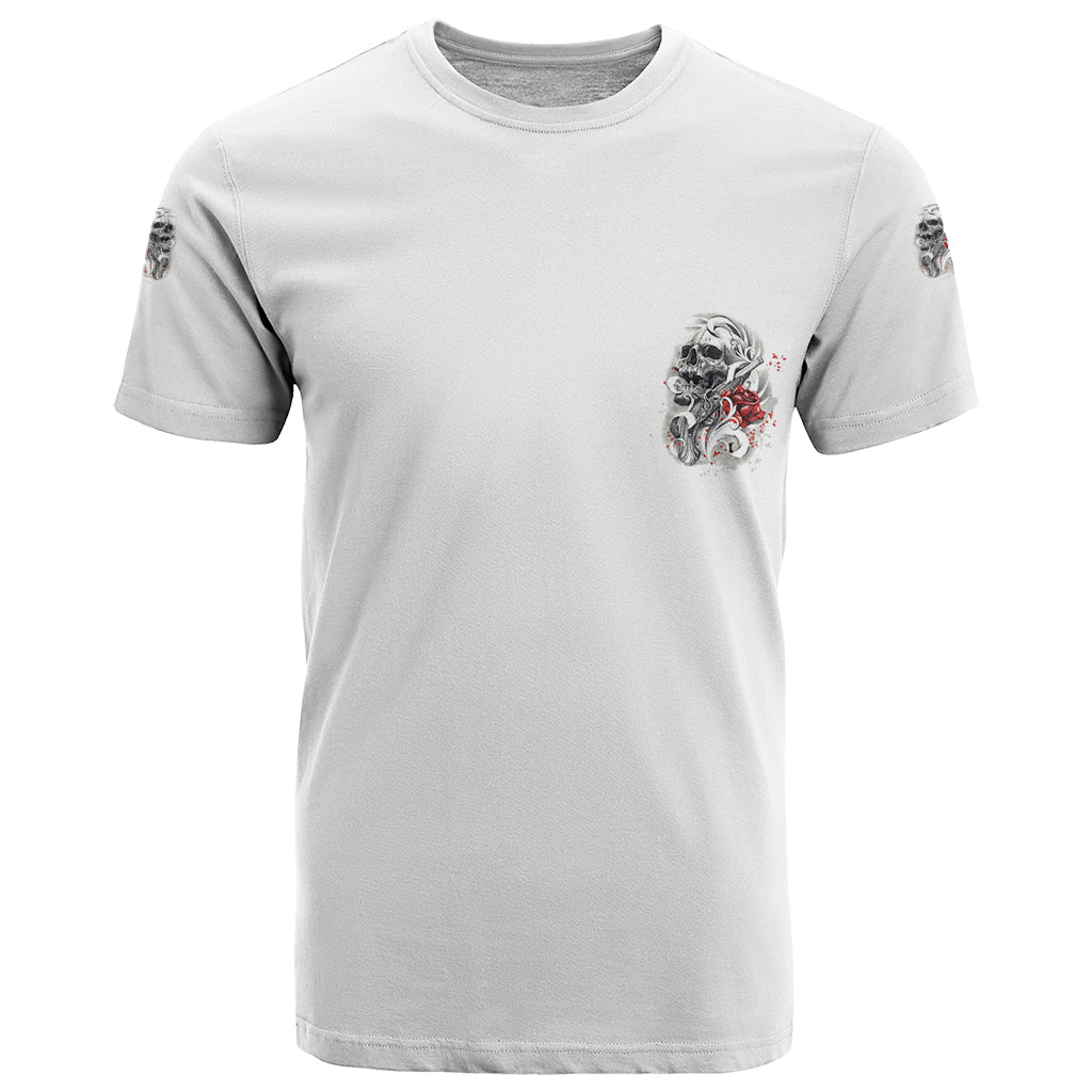P Me Off Tattooed Skull Rose T Shirt - Wonder Print Shop