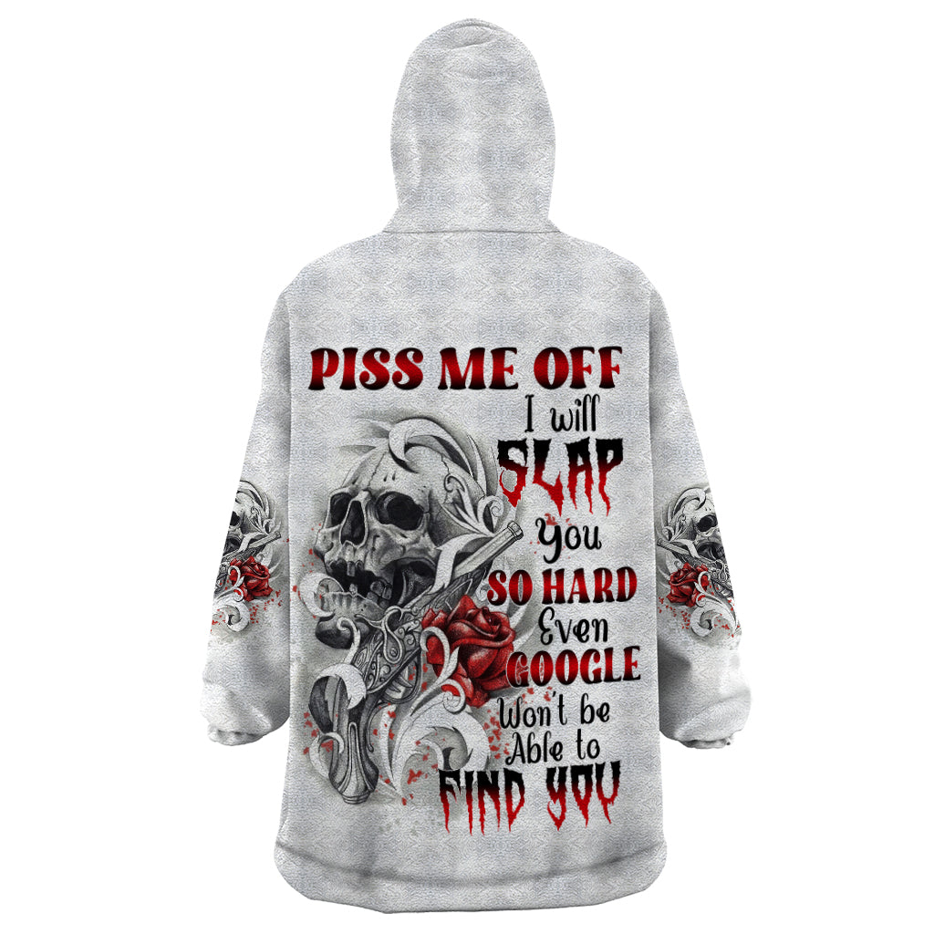 P Me Off Tattooed Skull Rose Wearable Blanket Hoodie - Wonder Print Shop