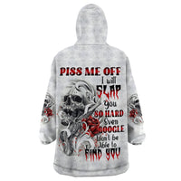 P Me Off Tattooed Skull Rose Wearable Blanket Hoodie - Wonder Print Shop