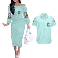 I May Not Be Perfect Skull Roses Couples Matching Off The Shoulder Long Sleeve Dress and Hawaiian Shirt - Wonder Print Shop