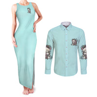 I May Not Be Perfect Skull Roses Couples Matching Tank Maxi Dress and Long Sleeve Button Shirt - Wonder Print Shop
