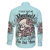 I May Not Be Perfect Skull Roses Family Matching Long Sleeve Bodycon Dress and Hawaiian Shirt - Wonder Print Shop