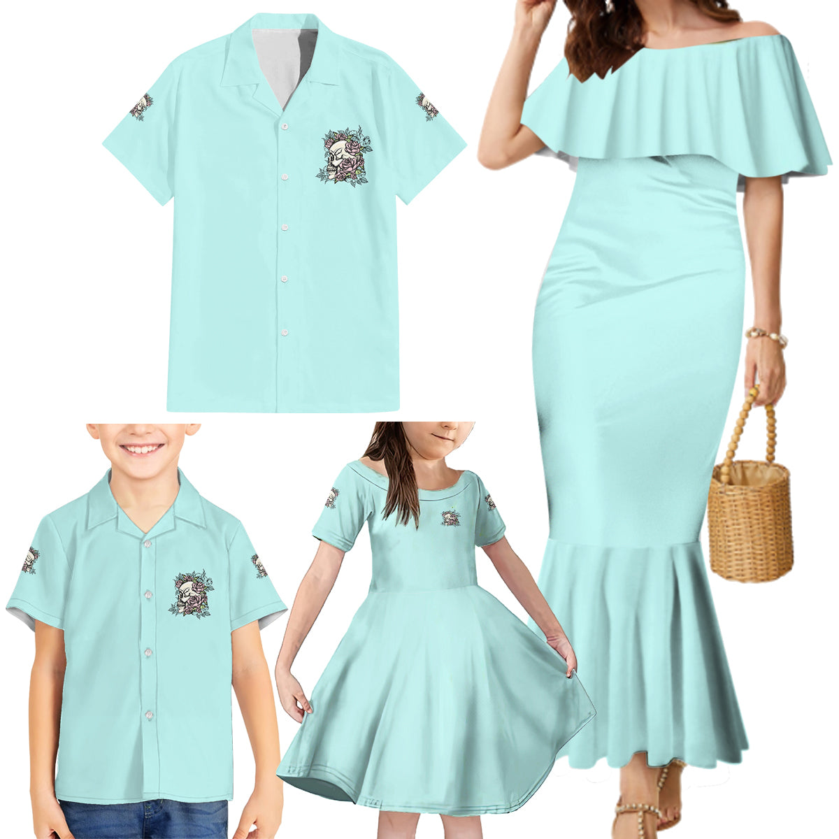 I May Not Be Perfect Skull Roses Family Matching Mermaid Dress and Hawaiian Shirt - Wonder Print Shop