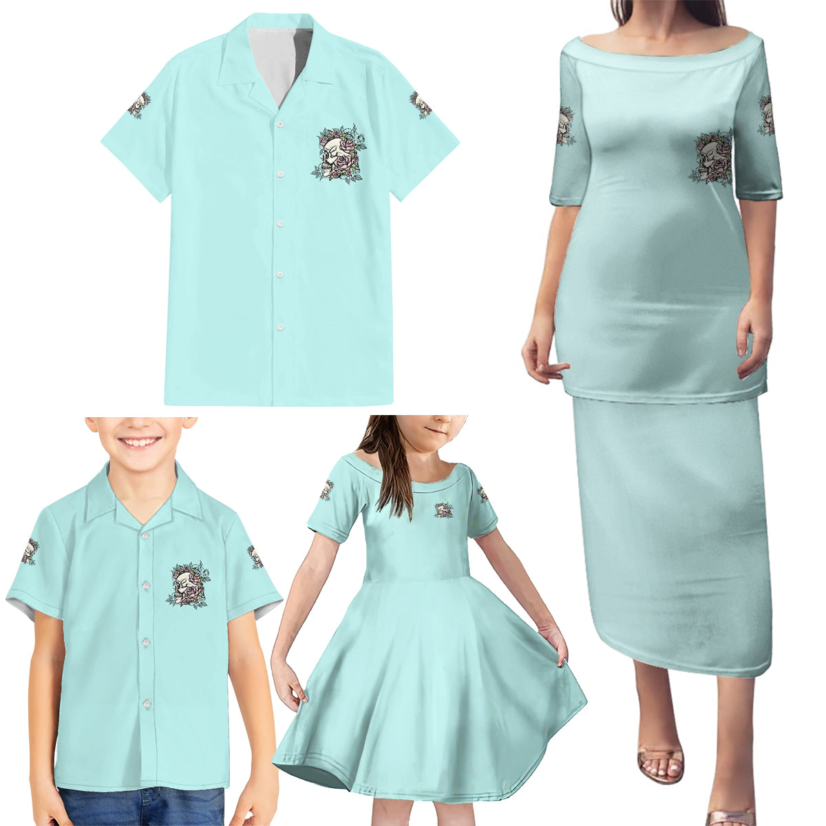 I May Not Be Perfect Skull Roses Family Matching Puletasi Dress and Hawaiian Shirt - Wonder Print Shop