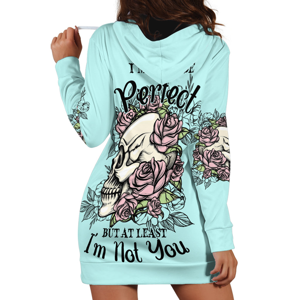 I May Not Be Perfect Skull Roses Hoodie Dress - Wonder Print Shop