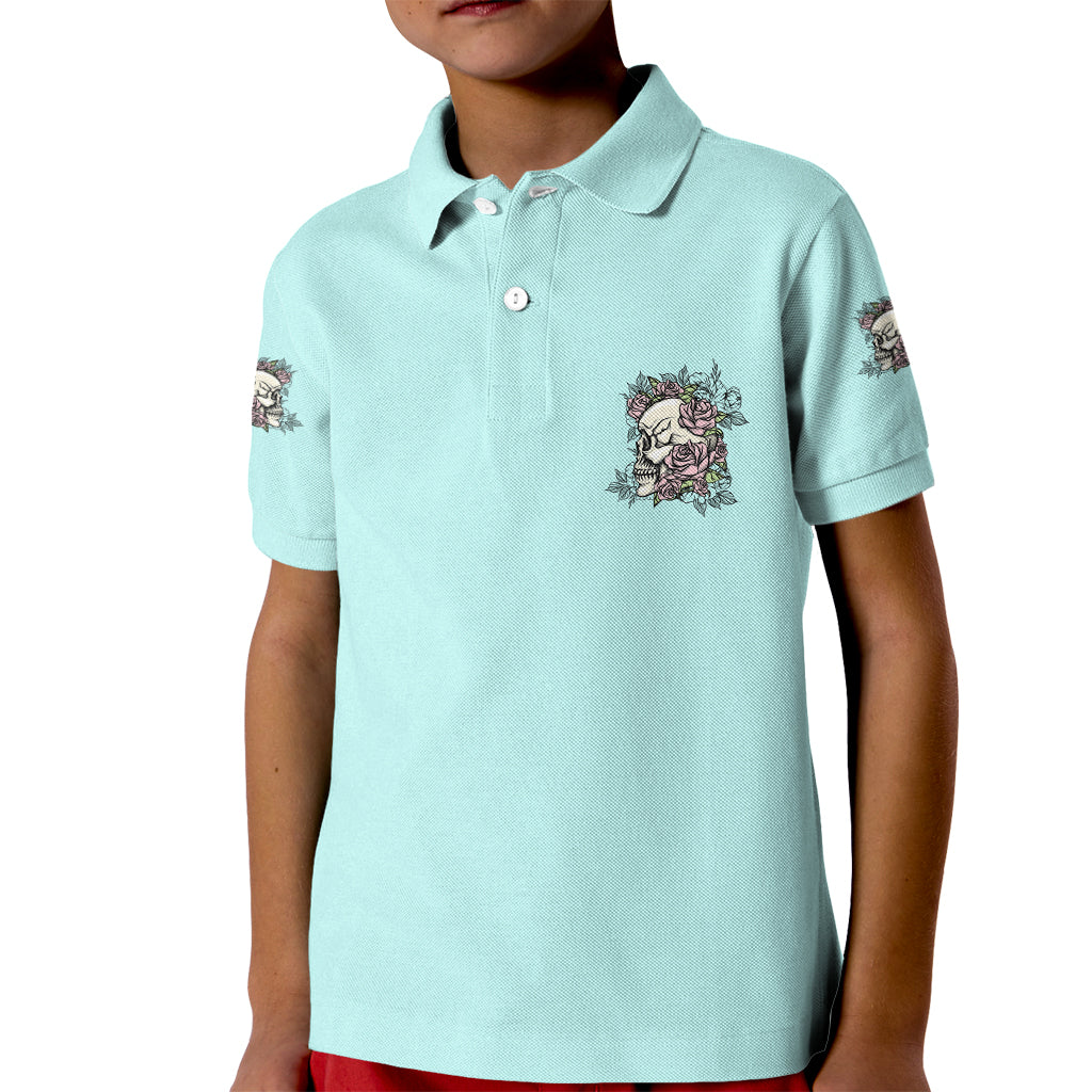 I May Not Be Perfect Skull Roses Kid Polo Shirt - Wonder Print Shop
