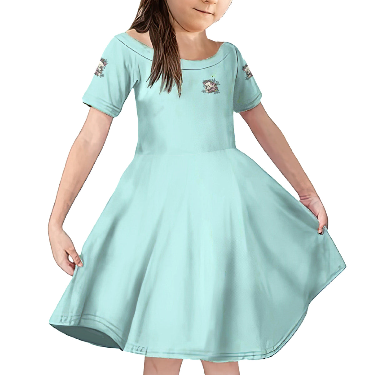 I May Not Be Perfect Skull Roses Kid Short Sleeve Dress - Wonder Print Shop