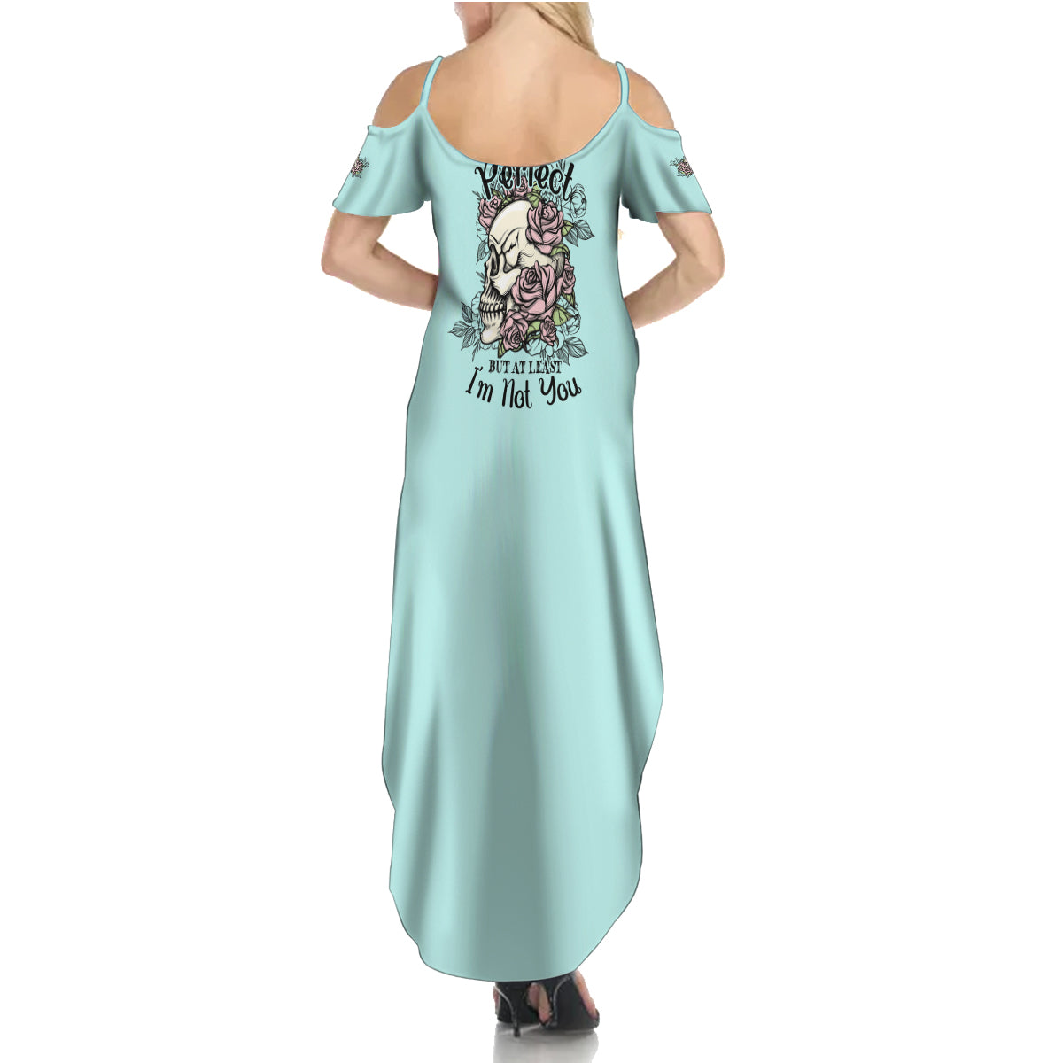 I May Not Be Perfect Skull Roses Summer Maxi Dress - Wonder Print Shop