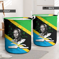 Julius Nyerere Laundry Basket Education is a Way of Fighting Poverty Quote and Tanzanian Flag Alphabet - Wonder Print Shop