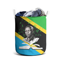 Julius Nyerere Laundry Basket Education is a Way of Fighting Poverty Quote and Tanzanian Flag Alphabet - Wonder Print Shop