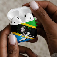 Julius Nyerere AirPods Case Education is a Way of Fighting Poverty Quote and Tanzanian Flag Alphabet - Wonder Print Shop