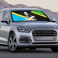 Julius Nyerere Auto Sun Shade Education is a Way of Fighting Poverty Quote and Tanzanian Flag Alphabet - Wonder Print Shop