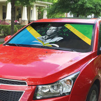 Julius Nyerere Auto Sun Shade Education is a Way of Fighting Poverty Quote and Tanzanian Flag Alphabet - Wonder Print Shop