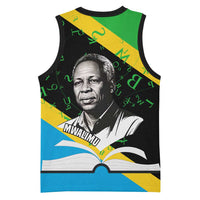 Julius Nyerere Basketball Jersey Education is a Way of Fighting Poverty Quote and Tanzanian Flag Alphabet - Wonder Print Shop