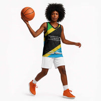 Julius Nyerere Basketball Jersey Education is a Way of Fighting Poverty Quote and Tanzanian Flag Alphabet - Wonder Print Shop