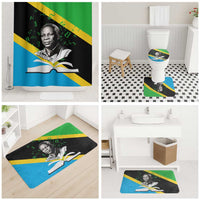 Julius Nyerere Bathroom Set Education is a Way of Fighting Poverty Quote and Tanzanian Flag Alphabet - Wonder Print Shop
