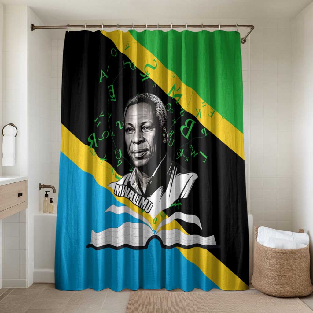 Julius Nyerere Bathroom Set Education is a Way of Fighting Poverty Quote and Tanzanian Flag Alphabet - Wonder Print Shop