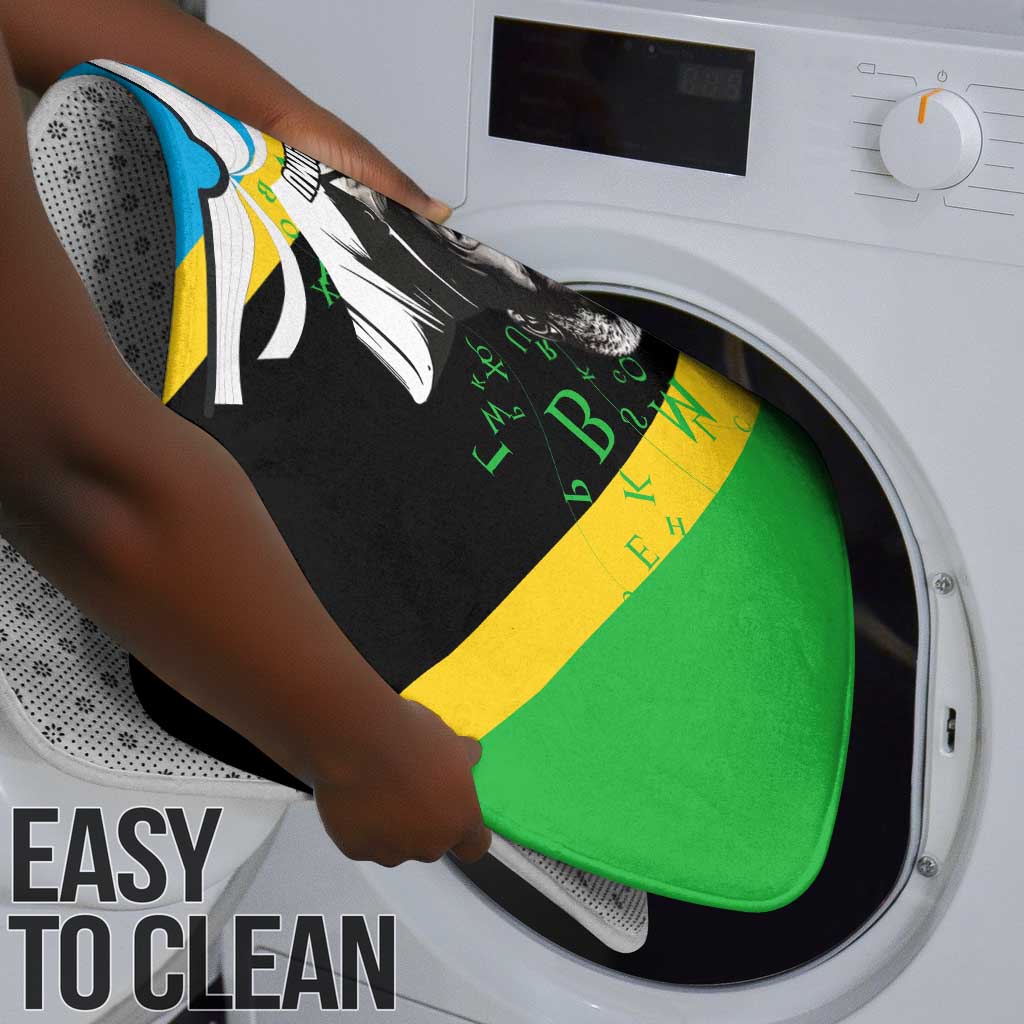 Julius Nyerere Bathroom Set Education is a Way of Fighting Poverty Quote and Tanzanian Flag Alphabet - Wonder Print Shop