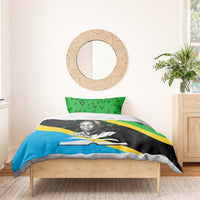 Julius Nyerere Bedding Set Education is a Way of Fighting Poverty Quote and Tanzanian Flag Alphabet - Wonder Print Shop