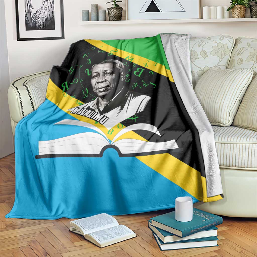 Julius Nyerere Blanket Education is a Way of Fighting Poverty Quote and Tanzanian Flag Alphabet - Wonder Print Shop