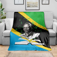 Julius Nyerere Blanket Education is a Way of Fighting Poverty Quote and Tanzanian Flag Alphabet - Wonder Print Shop