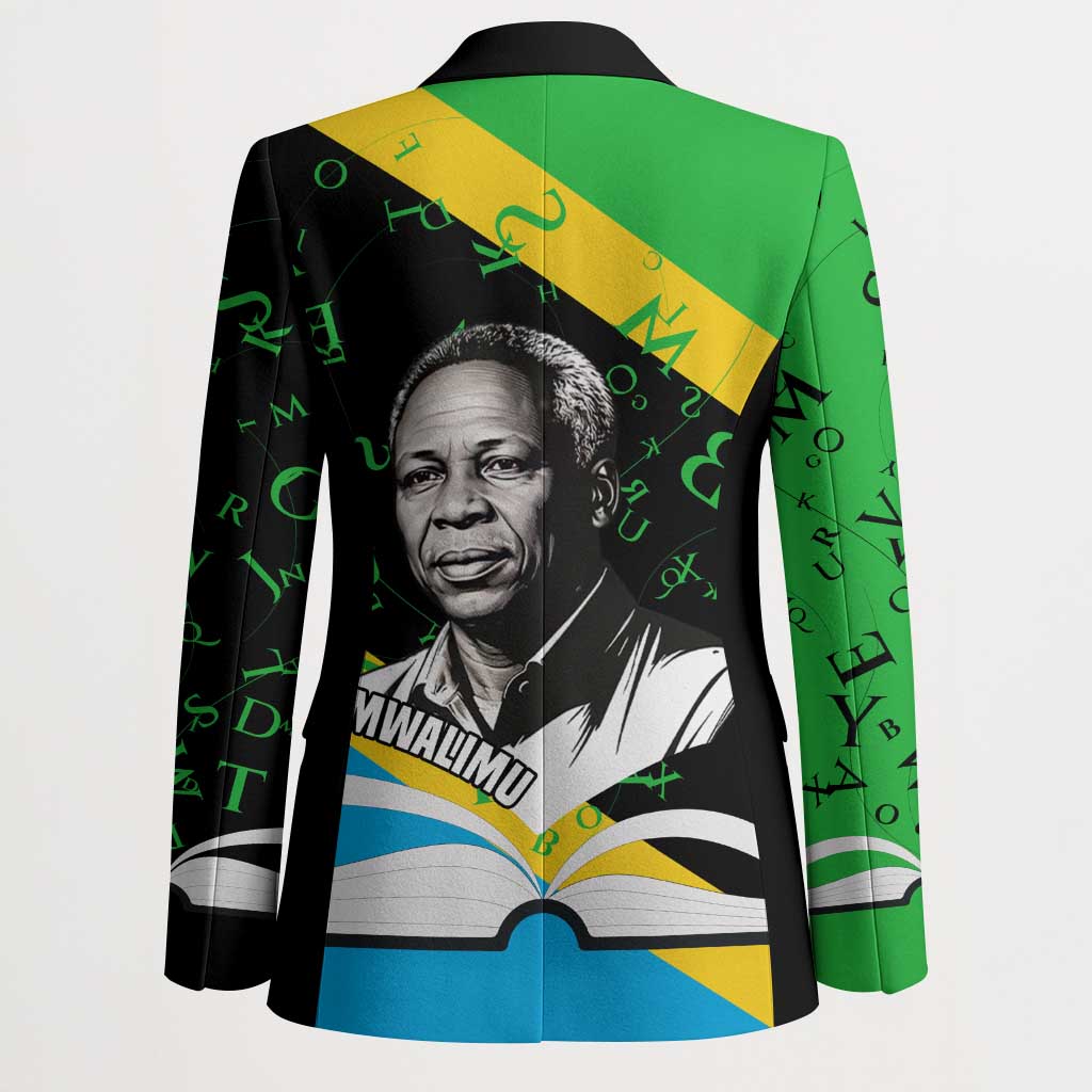 Julius Nyerere Blazer Education is a Way of Fighting Poverty Quote and Tanzanian Flag Alphabet - Wonder Print Shop