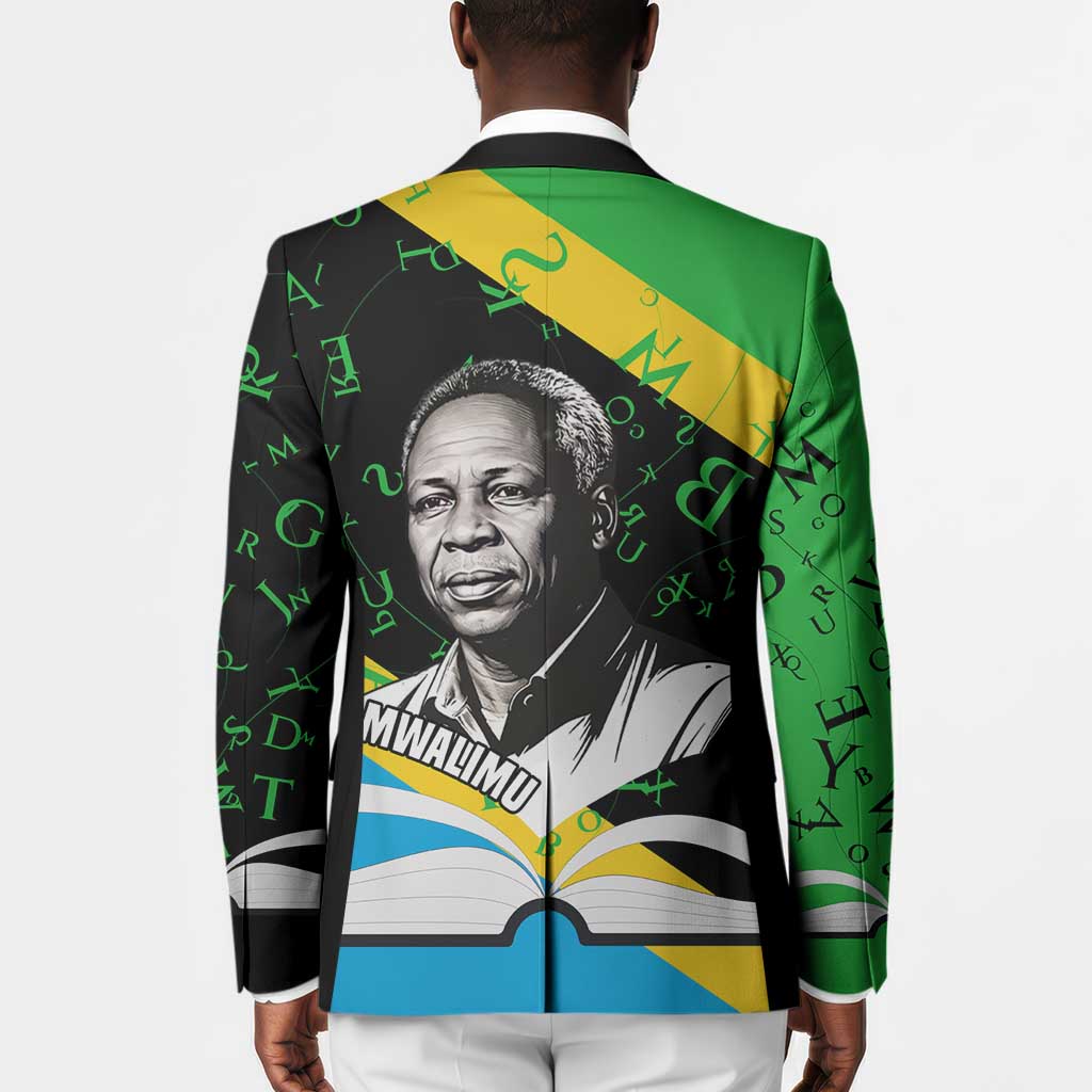 Julius Nyerere Blazer Education is a Way of Fighting Poverty Quote and Tanzanian Flag Alphabet - Wonder Print Shop