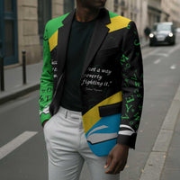 Julius Nyerere Blazer Education is a Way of Fighting Poverty Quote and Tanzanian Flag Alphabet - Wonder Print Shop