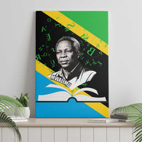 Julius Nyerere Canvas Wall Art Education is a Way of Fighting Poverty Quote and Tanzanian Flag Alphabet - Wonder Print Shop