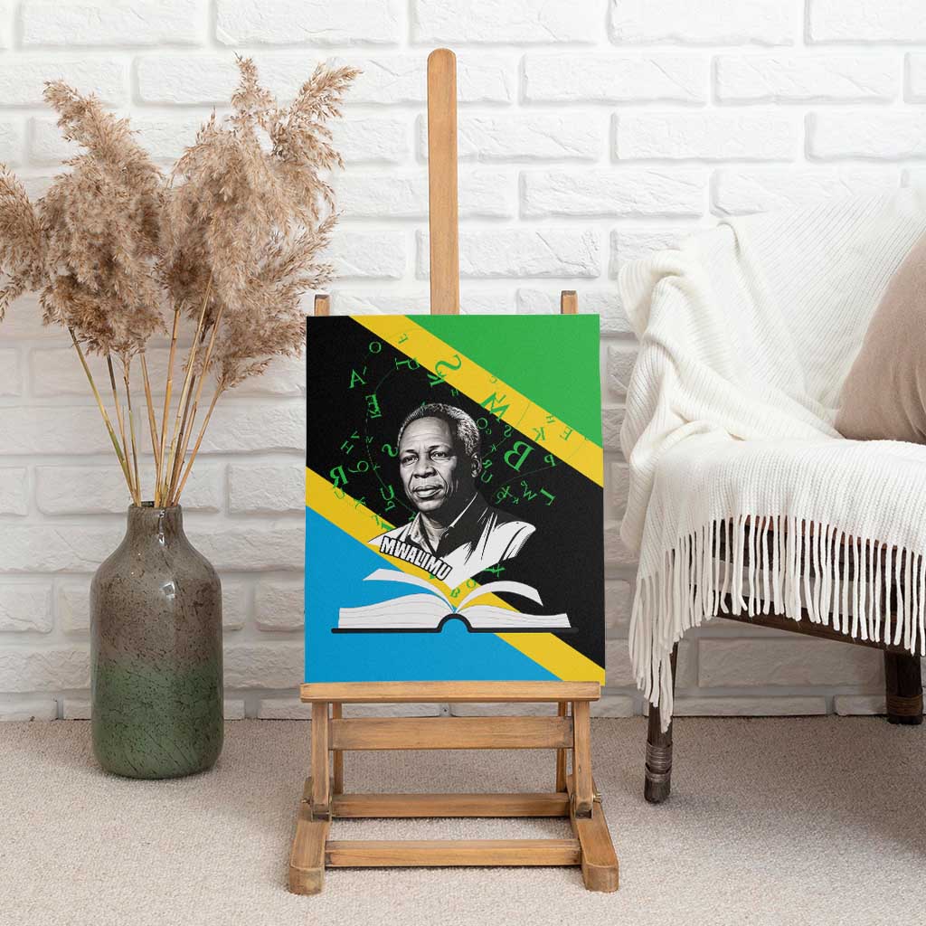 Julius Nyerere Canvas Wall Art Education is a Way of Fighting Poverty Quote and Tanzanian Flag Alphabet - Wonder Print Shop