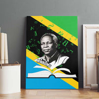 Julius Nyerere Canvas Wall Art Education is a Way of Fighting Poverty Quote and Tanzanian Flag Alphabet - Wonder Print Shop