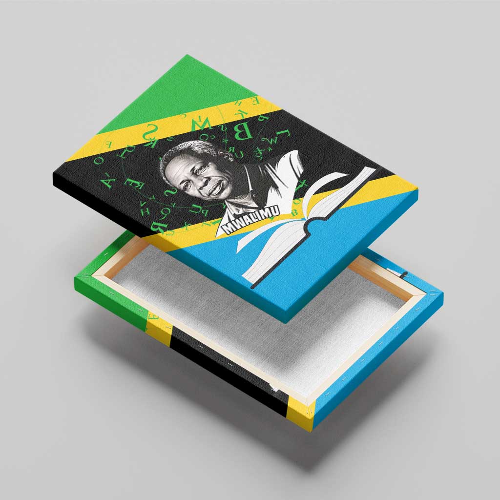 Julius Nyerere Canvas Wall Art Education is a Way of Fighting Poverty Quote and Tanzanian Flag Alphabet - Wonder Print Shop