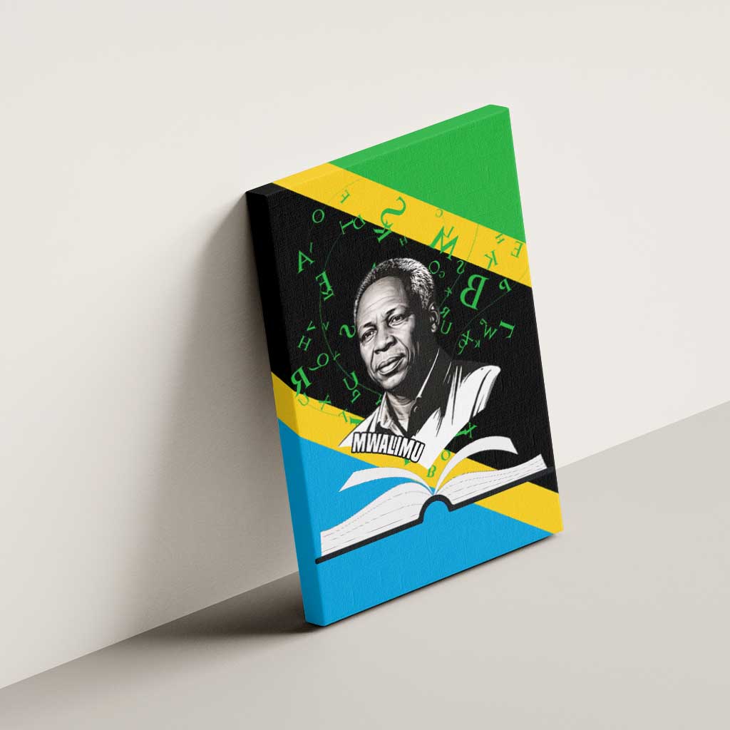 Julius Nyerere Canvas Wall Art Education is a Way of Fighting Poverty Quote and Tanzanian Flag Alphabet - Wonder Print Shop